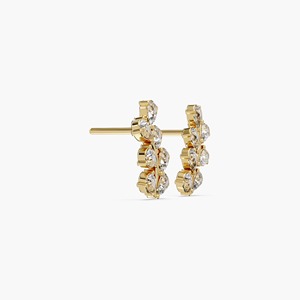 Pendientes de Diamante Cultivado en Laboratorio Marquise, Oro de 14K, 0.25ct, Forma de Hoja, Estilo Art Deco, Certificados por IGI, para Bodas, Fiestas y Uso Diario - Product Image 3