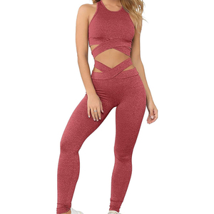Conjunto de yoga deportivo para mujer, conjunto de yoga sin costuras para mujer, ropa deportiva transpirable, conjunto de yoga para mujer - Product Image 1