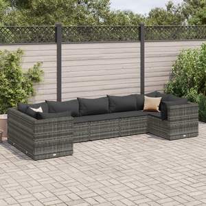 Conjunto de Muebles de Jardín de Ratán Sintético Antracita con Acero con Recubrimiento en Polvo - Product Image 1
