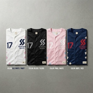 Maillot de baseball personnalisé brodé avec nom et numéro, motif fleur de cerisier, vêtements de sport d'équipe pour adultes - Product Image 4