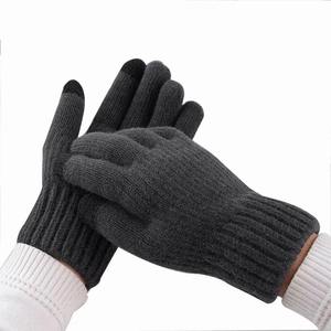 2026 New Warm Wholesale Fleece Lined Fashion Warm Black Knitted Winter <b>Touch</b> <b>Screen</b> <b>Gloves</b> Mittens Reasonable Price OEM Service - Product Image 3