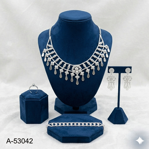 Luxury 24K Gold Plated Brass Zircon <b>Cushion</b> Cut Charm Necklace Bracelet Set Box Chain Imitation Pearl Lab Created Trendy - Product Image 4