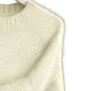 Pull en maille douce et moelleuse en mohair pour femme, col rond, manches longues, coupe ample, chaud, décontracté, léger, confortable, tendance hiver - Product Image 3