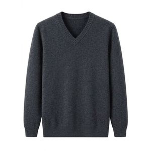 Pulls personnalisés durables à col en V et manches longues, avec cordon tressé, poignets côtelés épais, couleur beige chiné, chauds et chauffants - Product Image 5