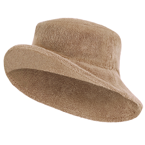 Factory Outlet Brown Terry Towel Bucket <b>Hat</b> Solid Color Autumn Winter Unisex Warm Outdoor Fisherman <b>Hat</b> Woman - Product Image 2