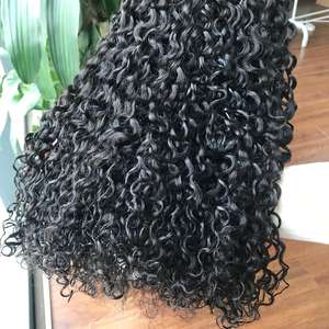 Extensions de cheveux bouclés d'eau humaine de couleur naturelle style vague frontale avec fermeture à lacet HD du Vietnam - Product Image 5