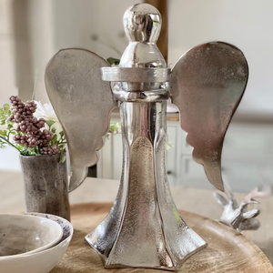 Silver Angel Tea light Holder Christmas Decoration <b>Wall</b> Hanging Candle Tea Light Holder - Product Image 4