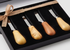 Wood Handle <b>Cheese</b> <b>Knives</b> <b>Set</b> Stainless Steel Blade Durable <b>Cheese</b> Tools For Tabletop Serving Use Events Use And Hotel Use - Product Image 2