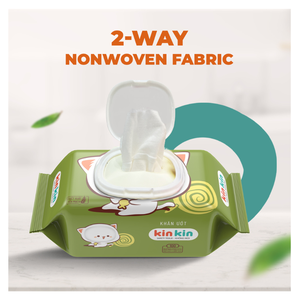 Lingettes humides Kinkin fabriquées au Vietnam, 80 lingettes, naturelles, sans alcool, pour bébés et usage domestique, non tissées, respectueuses de la peau, prévention des éruptions cutanées, OEM - Product Image 6