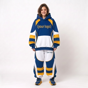 Conjunto Deportivo Personalizado Unisex, Ecológico, Transpirable, 20% Poliéster, 80% Algodón, Estilo Holgado con Capucha, 2 Piezas, Ropa Urbana - Product Image 6