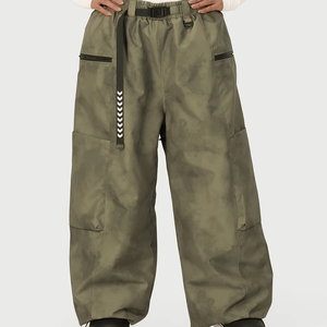 Pantalones Cargo Impermeables Unisex Color Verde Oliva, Cintura Elástica, 10,000 mm, Poliéster, Ropa de Esquí para Adultos - Product Image 4
