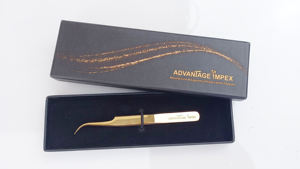 Pinzas para pestañas curvadas de calidad premium, embalaje personalizado, acabado espejo, resistentes al óxido, ligeras, especiales para entrenadores de pestañas. - Product Image 3