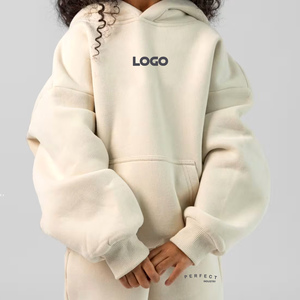 PERFECT INDUSTRY Kids Clothing Beige Color Girls Hoodie Sweatpants Set Children's Unisex Tracksuits All Sizes Sweatsuit <b>Jumper</b> - Product Image 2