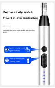 Business Gift Custom Logo Dericsson Wholesale <b>Windproof</b> 360 Degree Free Rotation Rechargeable Electric Arc Kitchen BBQ <b>Lighter</b> - Product Image 3