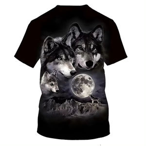 T-shirt pour homme avec impression photo de lune, manches courtes, col rond, coupe décontractée, 100% polyester, impression numérique - Product Image 2