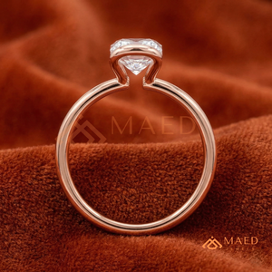 Bague de Fiançailles Ovale en Or Rose avec Moissanite, Bijoux de Mariage en Diamant pour Femme, Cadeau d'Anniversaire, Alliance USA - Product Image 4