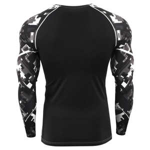 Vêtements de sport pour hommes, confortables et respirants, couleur unie, séchage rapide, manches longues, rashguard en vente - Product Image 2