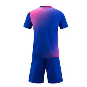 Ensemble de maillot de football pour hommes avec revers côtelés, 100% polyester, imprimé numérique, 460g, coupe flexible, kit personnalisé pour équipe, maillot et short de sport actif - Product Image 2
