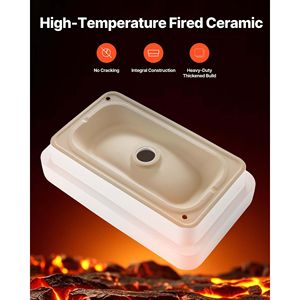 Lavabo Rettangolare in Ceramica Bianca 19.29 X 12.01 Pollici Semi-Incassato con Foro di Scarico da 1 3/4 Pollici per Installazione a Incasso nel Bagno - Product Image 5