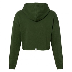Sweat à capuche court épais délavé à l'acide, imprimé sérigraphié, ourlet brut vieilli, style streetwear décontracté, coupe oversize, vente en gros - Product Image 4