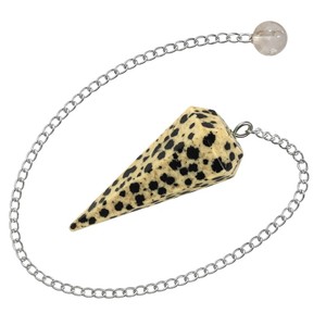 Pendentif en jaspe dalmatien, forme conique, poli, sculpté, magnifique outil de radiesthésie, guérison énergétique, vente en gros, parfait - Product Image 2