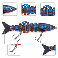 Vente chaude transfrontalière Leurre de pêche coulant multi-sections 12cm 16g 8 sections, Leurre artificiel dur crankbait pour eau douce et eau de mer, Accessoire de pêche