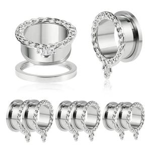 थोक स्टेनलेस स्टील बाहरी थ्रेड कान गेज बॉडी गहने के साथ बॉडी गहने शरीर गहने 8 मिमी-25 मिमी सुरंगों भेदी प्लग - Product Image 2