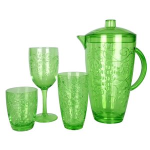 Carafe à eau en verre avec couvercle et poignée, design raisin de la récolte classique - Product Image 4