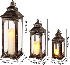 Trusted Manufacturer Best Quality Iron Metal Lantern With Glass <b>Panels</b> For Long Lasting Decorative <b>Lighting</b> Use - Product Image 2