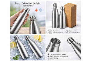 Bouteille d'eau en acier inoxydable anti-fuite avec impression personnalisée pour la salle de sport, les voyages, le bureau - Product Image 2