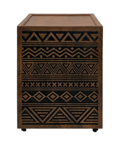 Modern Solid Wood <b>Console</b> <b>Table</b> Geometric Pattern Wooden Side Cabinet Accent Storage Showcase <b>for</b> Living Room <b>Entry</b> - Product Image 2