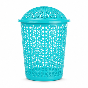 Eco-Friendly Plastic Laundry Basket Lid ISO Certified Made India for Home Hotel Bathroom Bedding Use Durable Clothes Storage <b>Bin</b> - Product Image 1