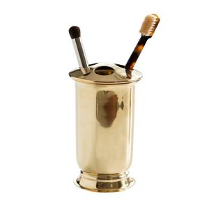 Antique Brass Pitted Metal <b>Tooth</b> <b>Brush</b> <b>Holder</b> High Quality Modern Gold Glossy Finish Cylinder Shape Bathroom Accessory - Product Image 1