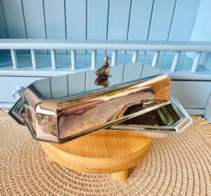 Metal And Glass Butter Dish With Lid Elegant Butter <b>Storage</b> <b>Container</b> Used For Gifting Purpose With Premium Tableware Appeal - Product Image 2