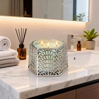Support de bougie chauffe-plat en acier inoxydable personnalisable, motif feuille d'argent, résistant à la chaleur, pour la maison, les mariages et les restaurants – Collections Diva