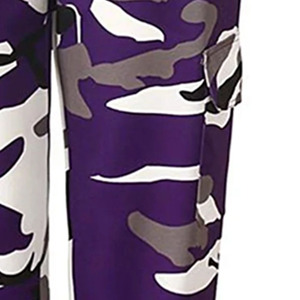 Men's Purple <b>Camouflage</b> <b>Cargo</b> Sweatpants High Waist Elastic Multiple Pockets Casual Style Breathable Midweight Spring Wear - Product Image 2