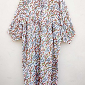 Vestido Largo Holgado para Mujer, Estampado Geométrico, Manga Abullonada, Cuello con Lazo, Informal, Verano, Tejido de Poliéster Transpirable - Product Image 3
