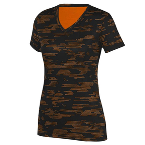 Camiseta de Manga Corta con Cuello en V para Hombre, Diseño de Camuflaje Negro, Secado Rápido, Transpirable, Estilo Urbano, Corte Ajustado, Tejido de 280 Gramos, 100% Algodón - Product Image 5