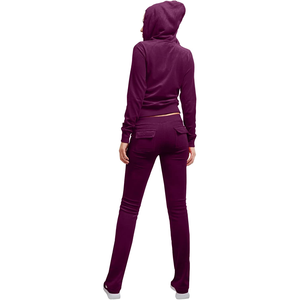Women's Breathable Winter Tracksuit Set Custom <b>Crop</b> Top <b>Zip</b> <b>Up</b> Hoodie and Jogger Two Piece Casual Workout Outfit - Product Image 2