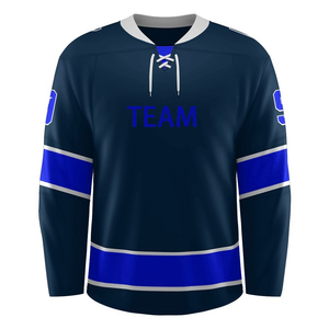 Maillot de hockey sur glace personnalisé sublimé pour homme, violet et rouge, avec nom d'équipe, manches longues, respirant, en polyester, coupe classique, service OEM - Product Image 6