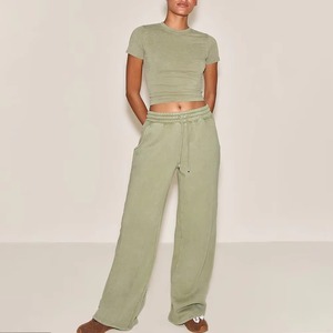 Women's Cotton Joggers Drawstring Closure Breathable Fitness Sweatpants Yoga <b>Running</b> Lounge Use-Custom Logo Wholesale Skinny Fit - Product Image 2