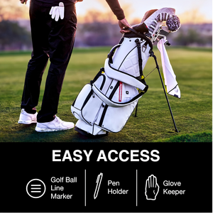 Waterproof Portable PU Solid Color <b>Golf</b> Stand Bag Club Divider Zipper Closure Machine Washable Custom Logo for Adult Players - Product Image 4