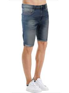 Shorts en jean amples pour hommes, personnalisés par le fabricant, 100 % coton, impression numérique, avec taille élastique et poches - Product Image 6