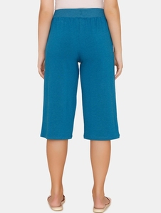 Shorts Bermuda de Punto Azules para Mujer con Bordado, Cintura con Cordón Ajustable, Corte Regular, Cintura Media, 100% Algodón Transpirable - Product Image 5