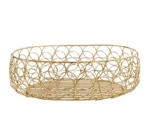 Nouvelle corbeille à fruits en fil métallique doré, décorative, ronde, pour centre de table, organisateur de rangement de cuisine - Product Image 4