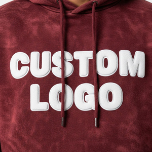 Ensemble de survêtement d'hiver respirant et écologique pour homme, avec logo personnalisé, couleur bordeaux délavé, en molleton épais, comprenant un sweat à capuche et un pantalon de jogging - Product Image 5