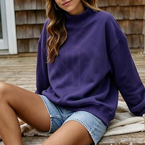 Sweat-shirt pour femme avec logo personnalisé, confectionné avec des coutures de qualité supérieure pour un style au quotidien, sweat-shirts à col montant pour femme - Product Image 5