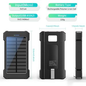 Caricabatterie portatile ad alta capacità 8000mAh a energia solare con luce integrata compatibile con ricarica solare per illuminazione iPhone - Product Image 2