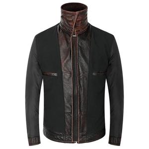 Wholesale <b>Leather</b> Jackets in Stock New Motorcycle Biker <b>Leather</b> Jackets Vintage Brown Cowhide Skin <b>Coat</b> for Man Autumn Winter - Product Image 3