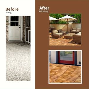 27pcs <b>Interlocking</b> 11.8 X 11.8in Wood Deck <b>Tiles</b> for Patio Garden Deck Poolside-Outdoor Flooring Decking - Product Image 3